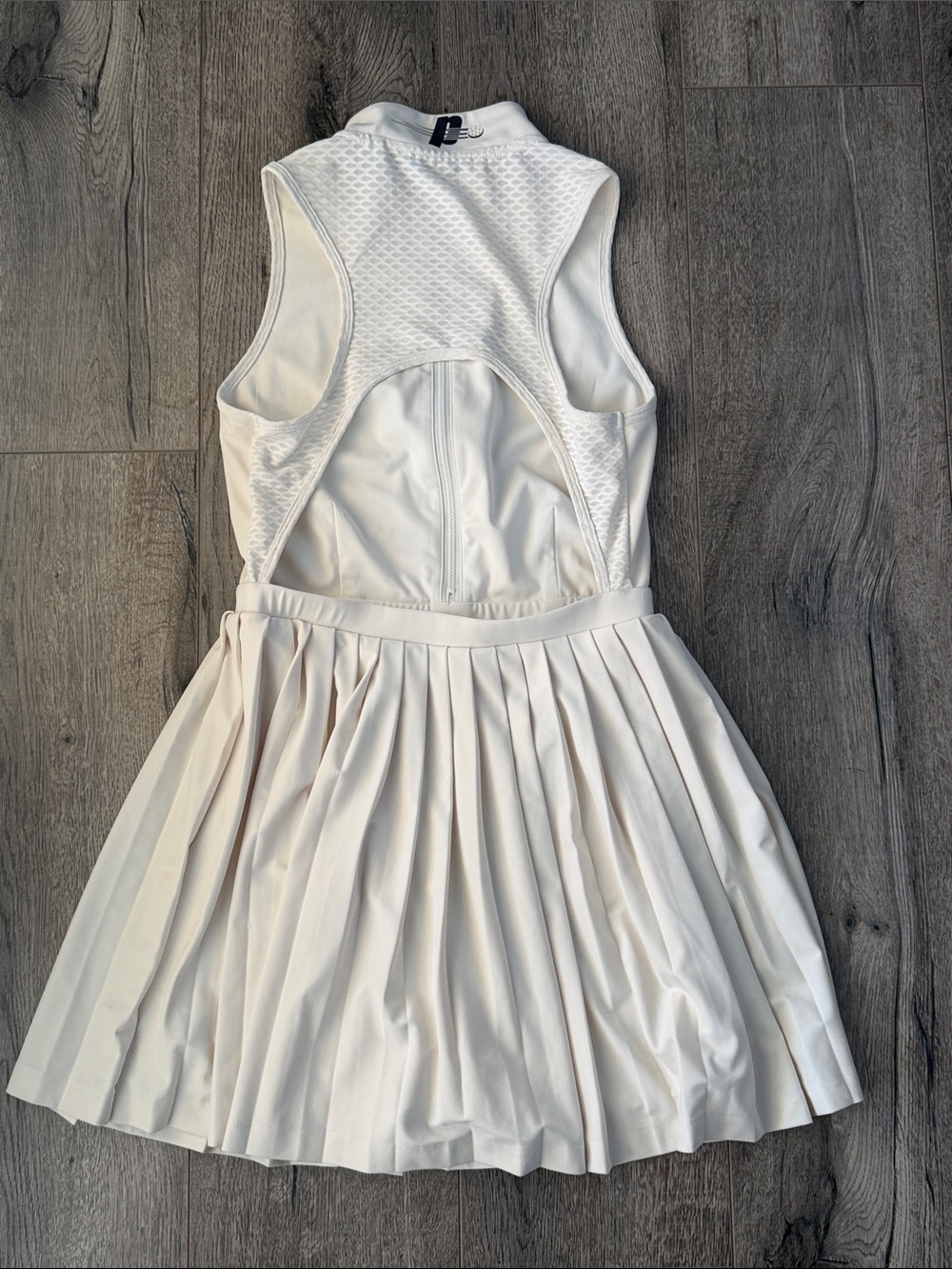 Prince White Sleeveless Zip-Front Pleated Dress - Picture 8 of 11